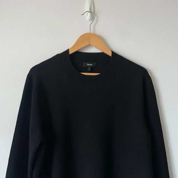 Theory Knit Tunic Empire Fine  Merino Wool Tunic Sweater Black Size Large - Picture 6 of 10